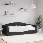 Lit de jour avec matelas noir 90x190 cm tissu vidaxl
