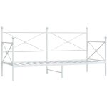 Lit de jour sans matelas blanc 75x190 cm acier vidaxl Lit de jour sans matelas blanc 75x190 cm acier vidaxl