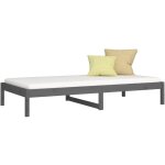 Lit de jour sans matelas gris 90x190 cm bois de pin massif vidaxl Lit de jour sans matelas gris 90x190 cm bois de pin massif vidaxl