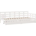 Lit de jour et tiroirs sans matelas blanc 90x190 cm bois massif vidaxl Lit de jour et tiroirs sans matelas blanc 90x190 cm bois massif vidaxl