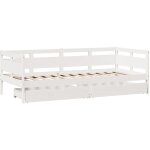 Lit de jour et tiroirs sans matelas blanc 90x190 cm bois massif vidaxl