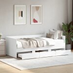 Design in - lit de jour avec tiroirs sans matelas blanc 90x190 cm cfw99022