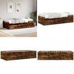 Lit de jour avec tiroirs sans matelas chêne fumé 90x200 cm - lit deux places - canapé convertible - meuble ... Lit de jour avec tiroirs sans matelas chêne fumé 90x200 cm - lit deux places - canapé convertible - meuble ...
