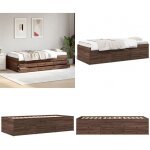 Lit de jour avec tiroirs sans matelas chêne marron 90x200 cm - lit deux places - canapé lit - meuble ... Lit de jour avec tiroirs sans matelas chêne marron 90x200 cm - lit deux places - canapé lit - meuble ...