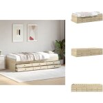 Lit de jour avec tiroirs sans matelas chêne sonoma 100x200 cm - lit deux places - canapé convertible ... Lit de jour avec tiroirs sans matelas chêne sonoma 100x200 cm - lit deux places - canapé convertible ...