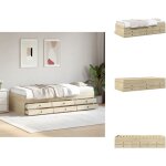 Lit de jour avec tiroirs sans matelas ch�ne sonoma 90x190 cm - lit deux places - canap� convertible - ...