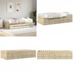 Lit de jour avec tiroirs sans matelas chêne sonoma 90x200 cm - lit deux places - canapé convertible - ... Lit de jour avec tiroirs sans matelas chêne sonoma 90x200 cm - lit deux places - canapé convertible - ...