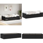 Lit de jour avec tiroirs sans matelas noir 90x200 cm - lit deux places - canap� convertible - meuble ...