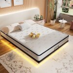 Dewinner - lit avec led 140 x 190cm, hauteur du mtal cadre de lit 20cm, lit adulte led, cadre de lit ...