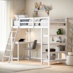 Lit mezzanine 90 x 200 avec bureau et étagère de rangement, lit mezzanine 1 place avec sommier à lattes, ... Lit mezzanine 90 x 200 avec bureau et étagère de rangement, lit mezzanine 1 place avec sommier à lattes, ...