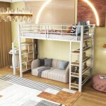 Lit mezzanine 90200, avec escalier de sécurité, espace de rangement et petite penderie, étagères, design ... Lit mezzanine 90200, avec escalier de sécurité, espace de rangement et petite penderie, étagères, design ...
