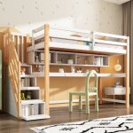 Lit mezzanine 90x200 cm, lit superpos enfant, lit mezzanine 1 place, lit mezzanine avec bureau, barrire ...