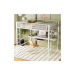 Lit mezzanine avec bureau, lit mezzanine ados 140x200 cm avec 2 étagères, lit mezzanine adulte, cadre ... Lit mezzanine avec bureau, lit mezzanine ados 140x200 cm avec 2 étagères, lit mezzanine adulte, cadre ...