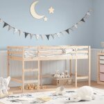 Maisonchic - lit mezzanine enfants - 90x200 cm, lit jeune, lit enfants chelle bois pin massif peor55242 ...
