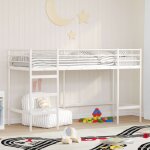 Lit mezzanine pour enfants blanc 90 x 190 cm acier vidaxl