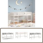 Lit mezzanine d'enfants sans matelas avec chelle 90x200 cm - lit mezzanine enfant - lit plateforme enfant ...
