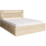 Lit nofi 180 x 200 cm avec sommier et 2 tiroirs de rangement - coloris chne sonoma