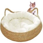 [jamais utilis]lit de panier de chat, nid de chat tiss de 15 pouces avec coussin doux, lits de chat ...