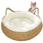 [jamais utilis]lit de panier de chat, lit de chat tiss de 17 pouces avec coussin doux, lit de chaton ...