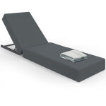 Lit de piscine, bain de soleil confort dossier m�tal inclinable 4 positions et matelas gris