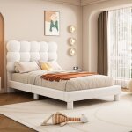 Okwish - lit enfant 90x200 cm lit simple rembourré avec sommier à lattes et tête de lit réglable, en ... Okwish - lit enfant 90x200 cm lit simple rembourré avec sommier à lattes et tête de lit réglable, en ...