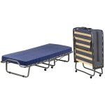 Lit pliable isolina, lit de camp matelas inclus, taille matelas 80x190x10 cm, fabriqu� en italie, noir ...