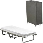 Lit pliable maristella, matelas inclus, d�houssable, fabriqu� en italie, noir