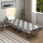Lit pliant 1 personne 80x185cm, lit pliant adulte avec matelas en mémoire 6, 5 cm orthopédique, charge ... Lit pliant 1 personne 80x185cm, lit pliant adulte avec matelas en mémoire 6, 5 cm orthopédique, charge ...