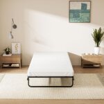 Lit pliant 1 personne 90x190 cm avec matelas en mousse de 10cm dewinner, lit pliable adulte, lit d'appoint ...