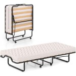 Costway lit pliant 90x200 cm avec matelas orthop�dique en m�moire 10 cm, lit d?appoint pliable structure ...