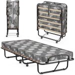 Lit pliant adulte 190x80x33 cm avec matelas de mousse � m�moire, lit d'invit� pliable 1 personne cadre ...