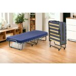 Lit pliant dabambil, lit pliant avec sommier  15 lattes, matelas inclus, lit peu encombrant, 100% made ...