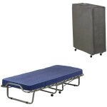 Lit pliant isolina, matelas inclus, d�houssable fabriqu� en italie, noir jeans