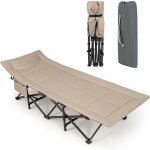 Goplus - lit pliant  roulettes 190x68, 5x48, 5cm charge 204kg - lit d'appoint avec matelas en mousse ...