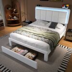 Lit rembourré adulte 160x200 cm led - usb lit double teddy 2 places 1 tiroir rangement tête de lit réglable ... Lit rembourré adulte 160x200 cm led - usb lit double teddy 2 places 1 tiroir rangement tête de lit réglable ...