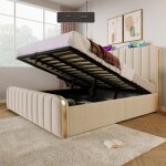 Okwish - lit coffre 180x200 cm, lit double moelleux, lit adulte avec rangement et prise usb, tissu en ... Okwish - lit coffre 180x200 cm, lit double moelleux, lit adulte avec rangement et prise usb, tissu en ...