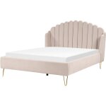 Beliani - lit rembourré avec sommier à lattes 160 x 200 cm en tissu beige ambillou Beliani - lit rembourré avec sommier à lattes 160 x 200 cm en tissu beige ambillou