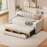 Redom - lit de repos 90 cm x 200 cm (190 cm), lit de repos simple rembourré avec rangement escamotable, ... Redom - lit de repos 90 cm x 200 cm (190 cm), lit de repos simple rembourré avec rangement escamotable, ...