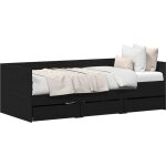 Cadre de lit de jour avec tiroirs chne noir 90 x 200 cm vidaxl