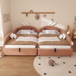 Lit simple 90x200 cm, avec tte de lit en forme de lapin, lit combin avec espace de rangement, barrire ...