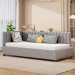 Fortuna lai - lit simple 90x200cm, canap� - lit rembourr� avec sommier � lattes, tissu velours, sans ...