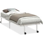 Lit simple?lit adulte?cadre de lit pliable sans matelas blanc 80x200 cm acier cfw1758862