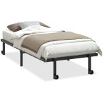 Lit simple?lit adulte?cadre de lit sans matelas pliable noir 90x200 cm acier cfw3146995