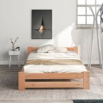 Eifson - lit simple en bois massif 90x200 cm, avec tte de lit, sommier  lattes, lit futon, adapt aux ...