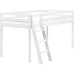 Lit simple enfant mi - hauteur en bois de pin 90 x 200 cm avec sommier à lattes blanc ascoux Lit simple enfant mi - hauteur en bois de pin 90 x 200 cm avec sommier à lattes blanc ascoux