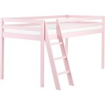 Beliani - lit simple enfant mi - hauteur en bois de pin 90 x 200 cm avec sommier à lattes rose ascoux ... Beliani - lit simple enfant mi - hauteur en bois de pin 90 x 200 cm avec sommier à lattes rose ascoux ...