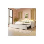 Lit simple gigogne 90 / 180x200 cm, canap� convertible, lit double rembourr� avec �clairage led, en velours ...
