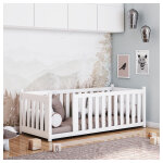 Petits - meubles - lit au sol 90x200 sommier inclus lilou blanc