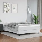 Lit  sommier tapissier avec matelas blanc 140x190cm similicuir