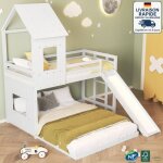 Lit superpos� 140x200cm + 900x200cm. lit cabane dans les arbres. avec toboggan, cadre de cabane dans ...